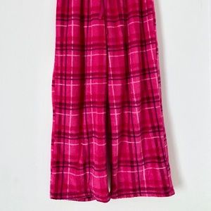 Pink Plaid Fuzzy Pajama Pants